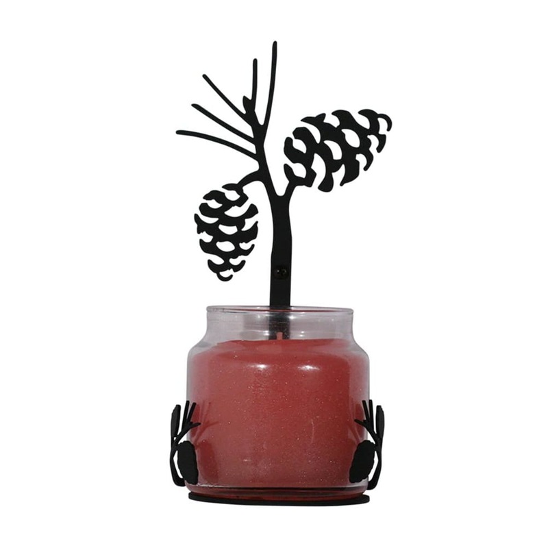 Village Wrought Iron C-LJS-89 Pinecone Large Jar Sconce