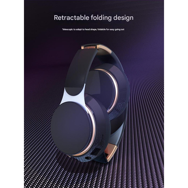 Wireless Bluetooth 5.0 Over-Ear Headphones – HIFI Deep Bass, Foldable Design, 10Hr Playtime(blue)
