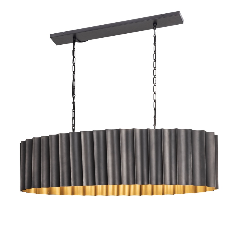 Allegra 5-Light Linear Pendant Gunmetal / Gold