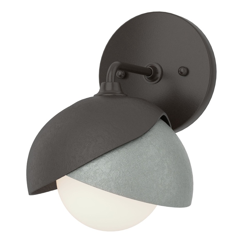 Brooklyn 1-Light Double Shade Bath Sconce Oil Rubbed Bronze Vintage Platinum