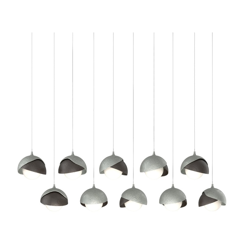 Brooklyn 10-Light Double Shade Pendant Vintage Platinum Oil Rubbed Bronze