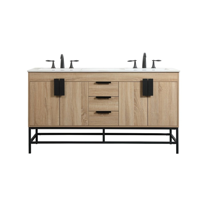 Double Bathroom Vanity from the Eugene Collection in Mango Wood Finish by Elegant Lighting