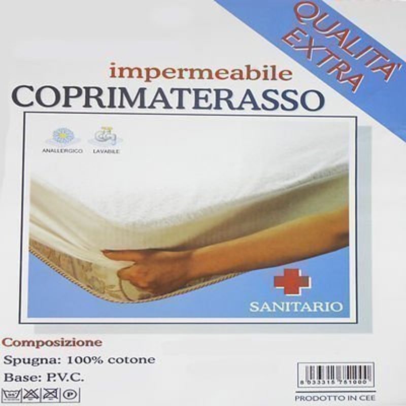 Euroricami Coprimaterasso con Cerata impermeabile 1 Piazza con Angoli Singolo Traversa Sanitario Qualita’ Extra