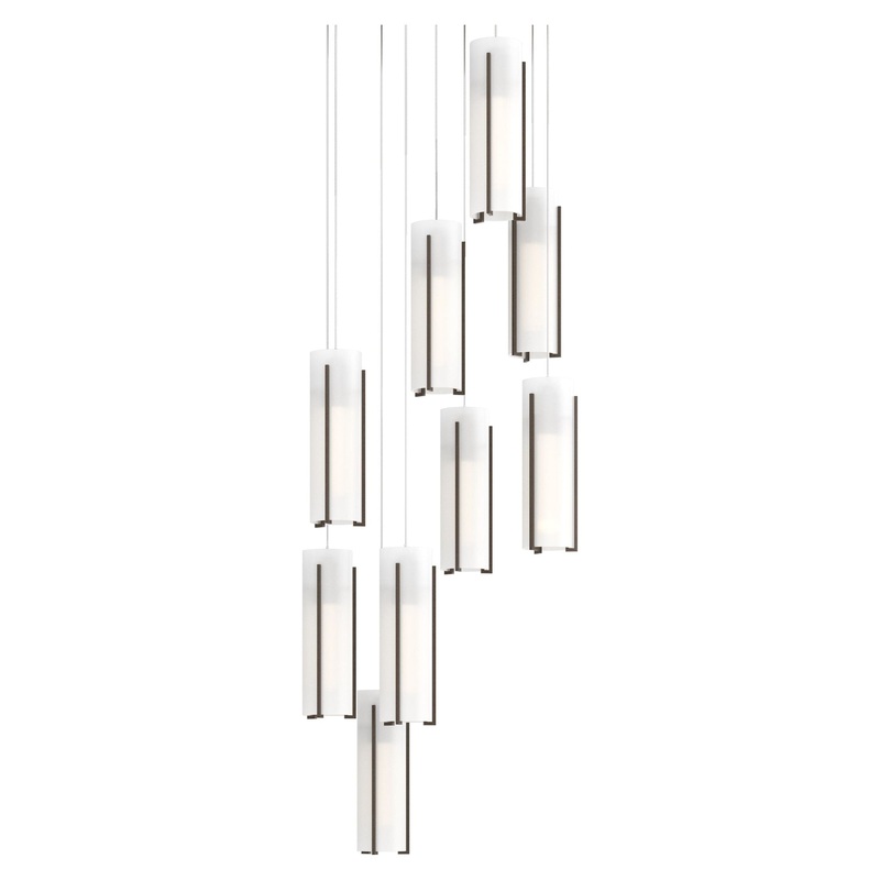 Exos Glass 9-Light Pendant Bronze Opal Glass (GG)