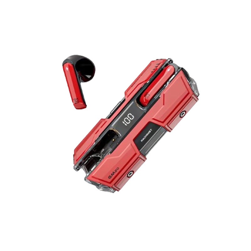 Futuristic TWS Gaming Earbuds – Bluetooth 5.3, Low Latency, HIFI Surround Sound, LED Display(red)