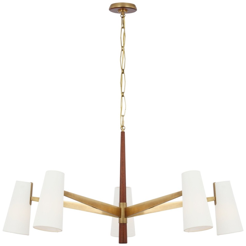 LED Chandelier from the Olina Collection in Hand-Rubbed Antique Brass And Mahogany Finish by Visual Comfort Signature