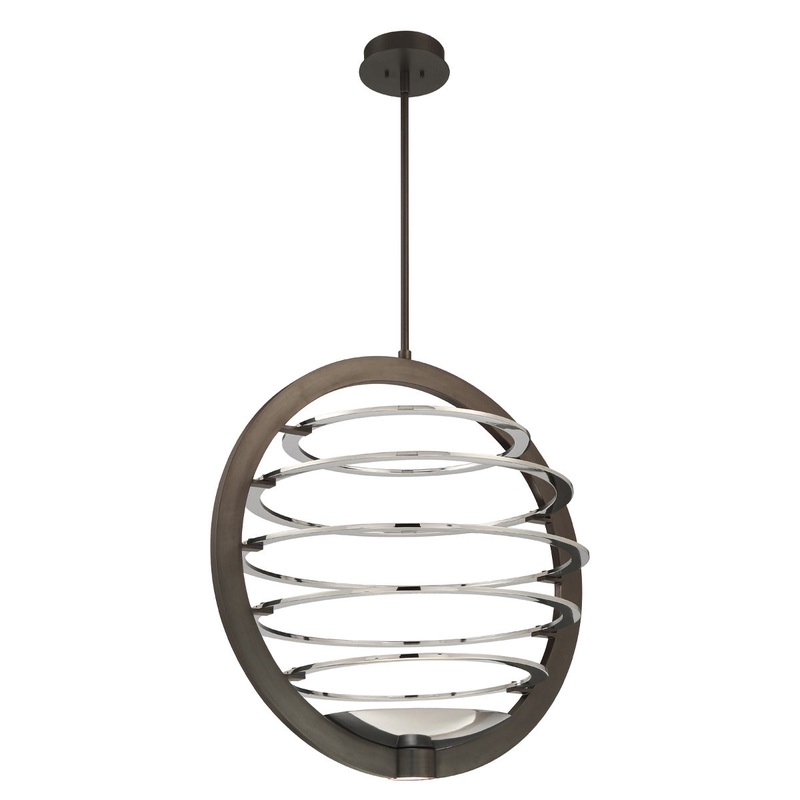 LED Chandelier from the Ombra Collection in Polished Nickel Finish by Eurofase
