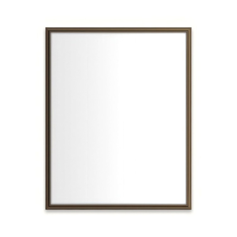 Medicine Cabinet Main Line 24 x 30 Inch 1 Doors Framed Mirror Brushed Bronze Flat Top Rosemont Frame Slow Close Hinges 4 Inch