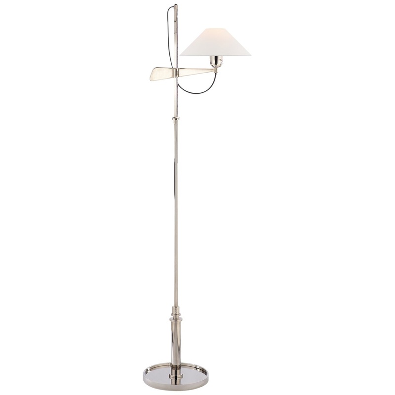 One Light Floor Lamp from the Hargett Collection in Polished Nickel Finish by Visual Comfort Signature