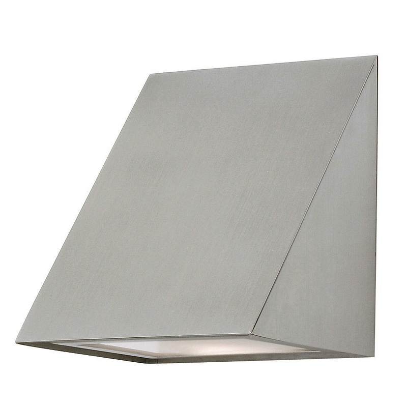 One Light Outdoor Wall Mount from the Wedge Collection in Stainless Steel Finish by Stone Lighting