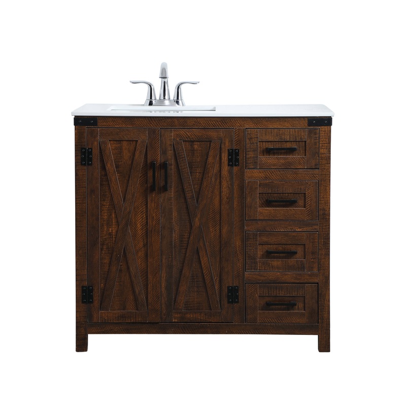 Single Bathroom Vanity from the Dean Collection in Espresso Finish by Elegant Lighting
