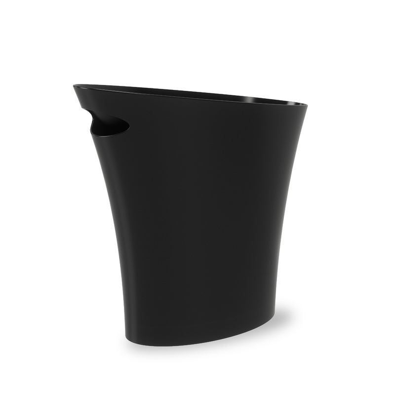 Skinny Trash Can 2-Gallon (7.5L) Capacity Black
