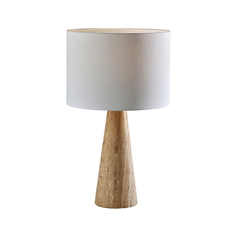 Travis Tall Table Lamp Travertine Stone