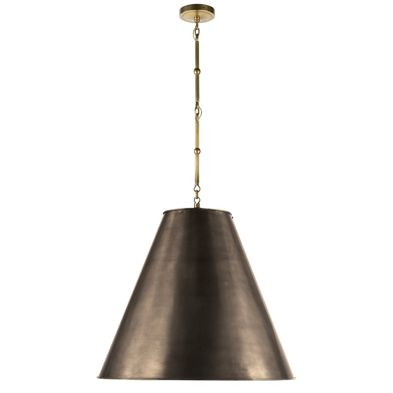 Two Light Pendant from the Goodman Collection in Hand-Rubbed Antique Brass Finish by Visual Comfort Signature