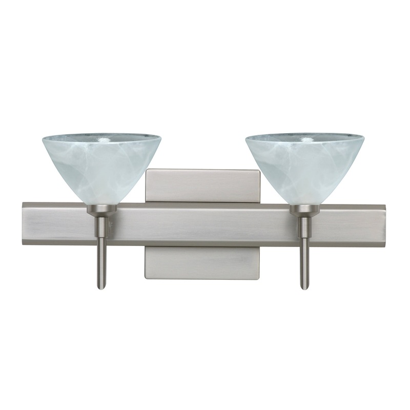 Besa 2SW-174352-SN-SQ Domi Two Light Wall Sconce Satin Nickel