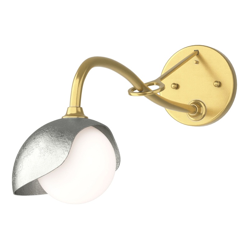 Brooklyn 1-Light Single Shade Long-Arm Sconce Modern Brass Sterling