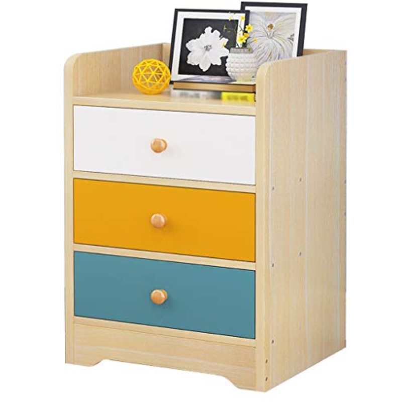 Comodino Studio Domestica Camera Addensare Tre pompaggio di Legno Solido Locker Assemblea Corridoio Bagno Soggiorno Storage Box Multifunzione 33X30X59cm FANJIANI (Color : C)