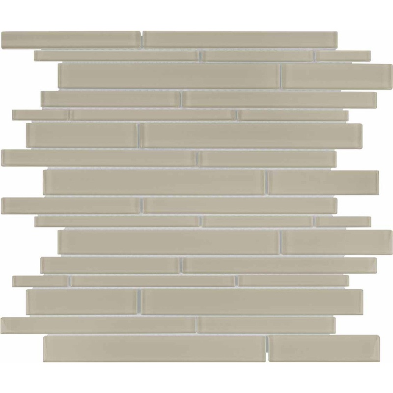 Element Earth Random Strip Glossy Glass Mosaics 1 Sheet = .96 Sq. Ft. (35-095)
