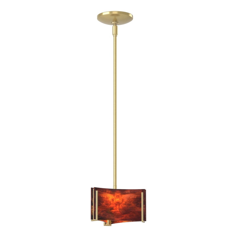 Exos Delta Mini Pendant Modern Brass Topaz Glass (ZB)