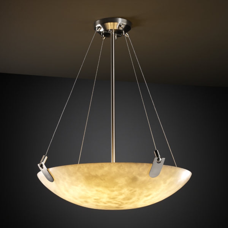 LED Pendant from the Clouds Collection in Brushed Nickel Finish by Justice Designs