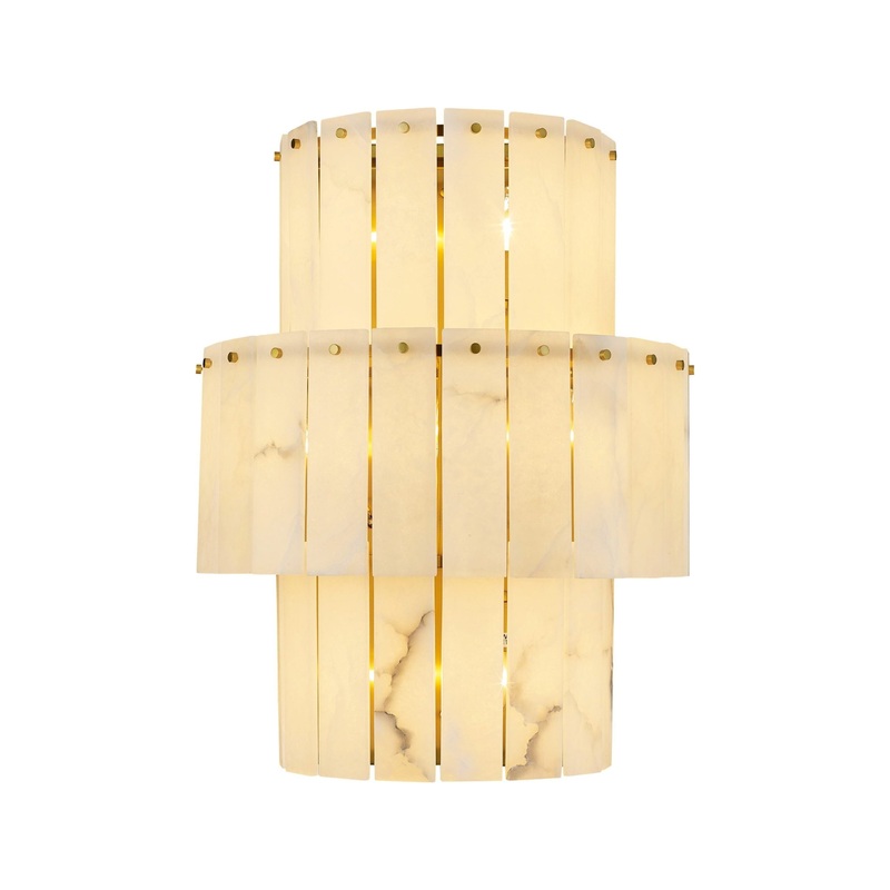 Madrid 7-Light Wall Sconce Antique Brass and Alabaster