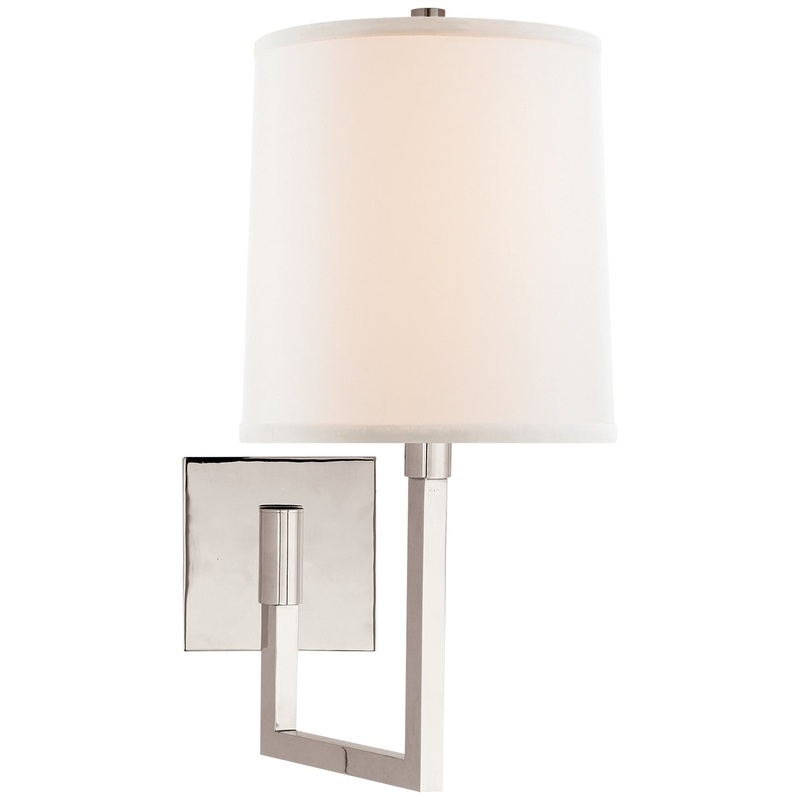 One Light Wall Sconce from the Aspect Collection in Polished Nickel Finish by Visual Comfort Signature