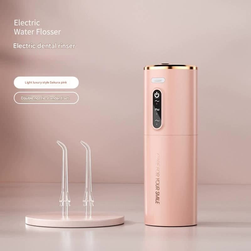 Portable Electric Water Flosser – USB-C Rechargeable, Multiple Modes, Gingival Protection(Pink)
