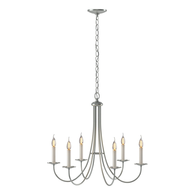 Simple Sweep 6-Arm Chandelier Vintage Platinum