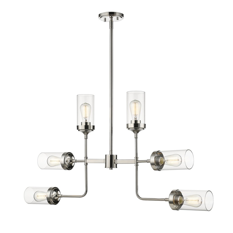 Six Light Pendant from the Calliope Collection in Polished Nickel Finish by Z-Lite