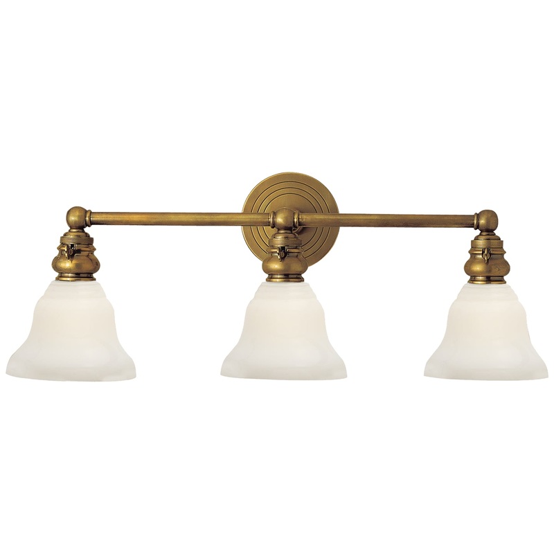 Three Light Wall Sconce from the Boston Collection in Hand-Rubbed Antique Brass Finish by Visual Comfort Signature