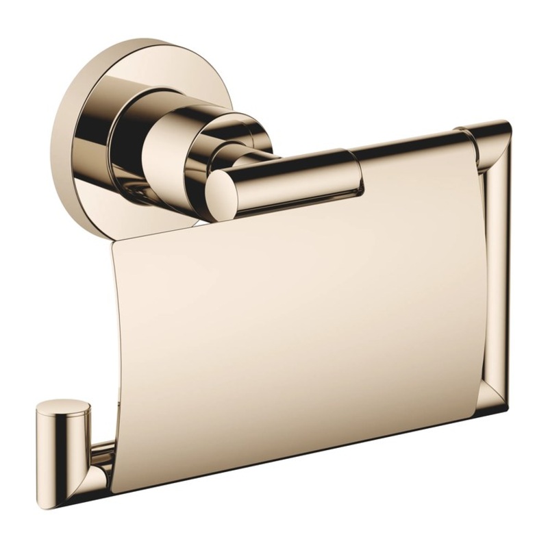 Toilet Paper Holder TARA with Cover Champagne Brass Alloy 3 Inch Wall Mount