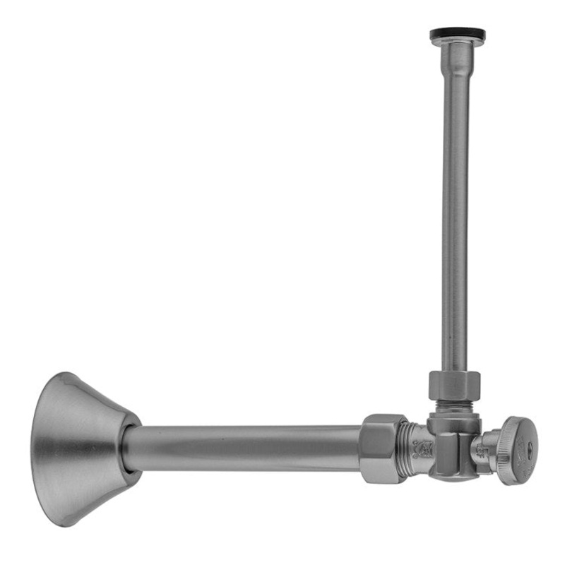 Toilet Supply Kit Quarter Turn Angle Pattern 5/8IN OD x 3/8IN OD 20 Inch Satin Gold Oval Compression Part Number 621-8-72CT