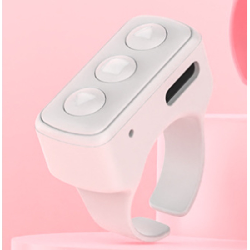 2-Piece White Bluetooth Video Controller – 3-Button Remote for TikTok and Page Scrolling