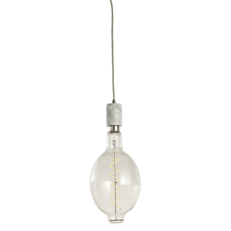4W Led Bt Shaped Grand 2200K Filament W/ Natural White Marble Pendant Pendant by Bulbrite
