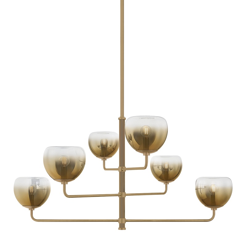 August Chandelier Patina Brass