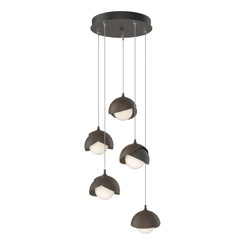 Brooklyn 5-Light Double Shade Pendant Dark Smoke Bronze