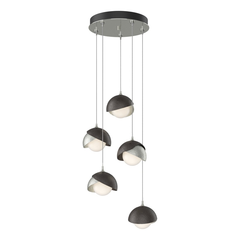 Brooklyn 5-Light Double Shade Pendant Sterling Oil Rubbed Bronze