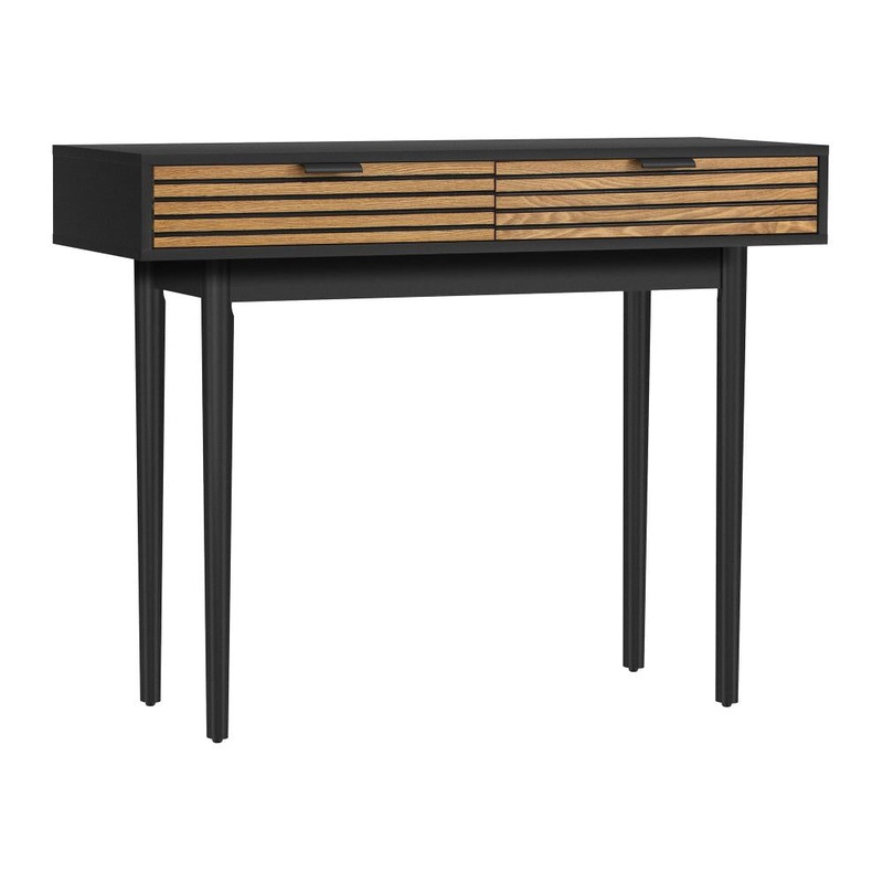Console Table with 2 Storage Drawer Black