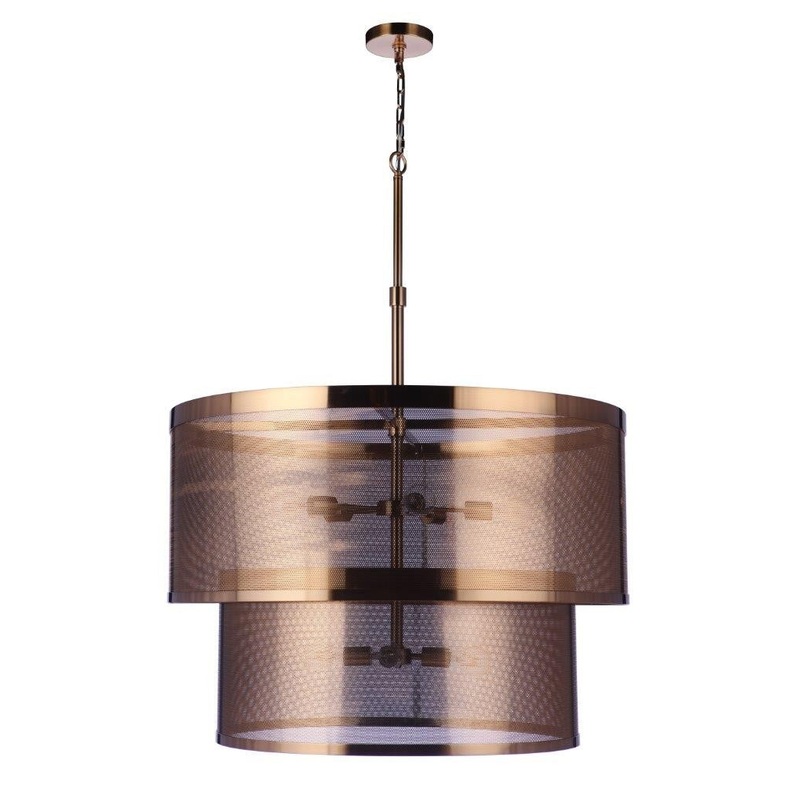 Craftmade 58999-SB Mesh Nine Light Pendant Satin Brass