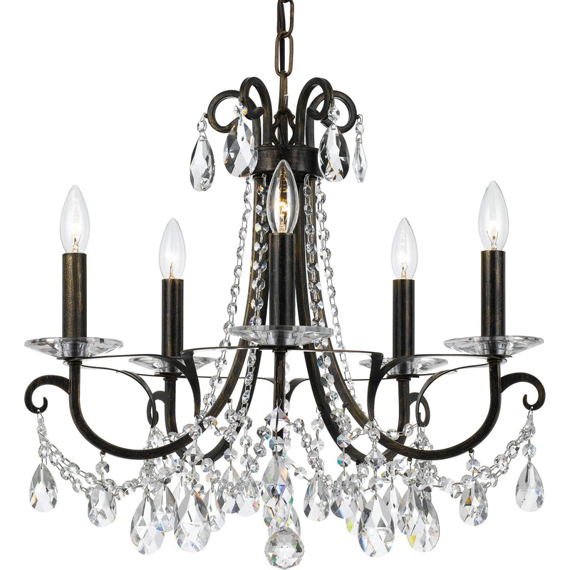 Crystorama 6825-EB-CL-MWP Othello 5 Light Clear Crystal English Bronze Chandelier