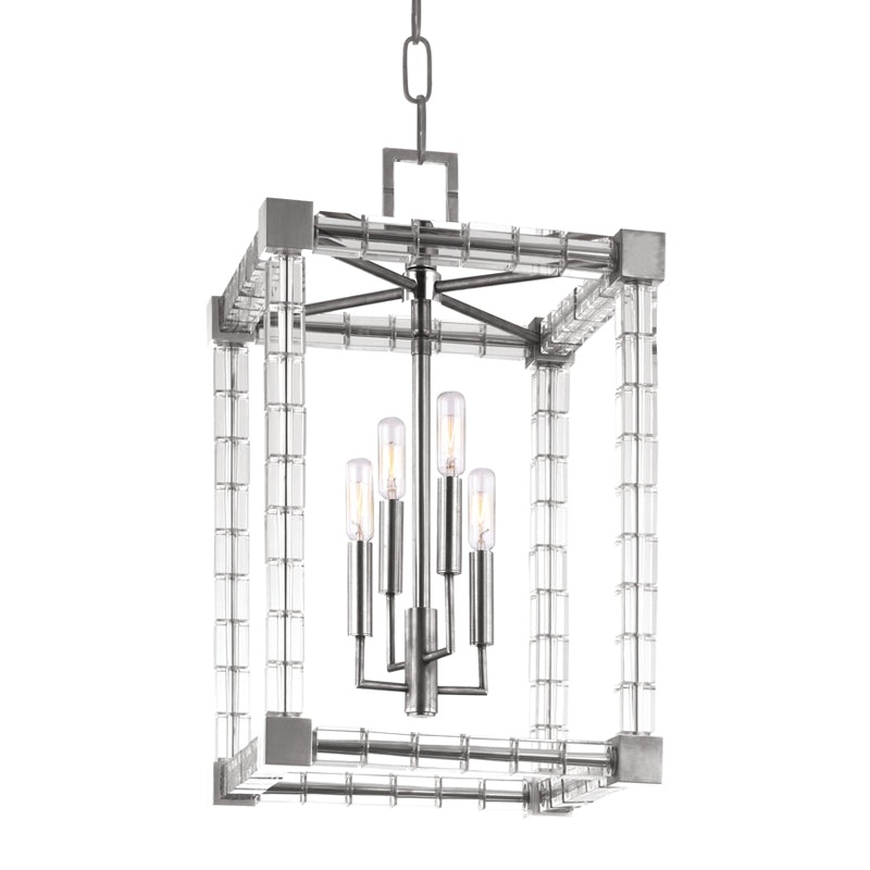 Four Light Pendant from the Alpine Collection in Polished Nickel Finish by Hudson Valley