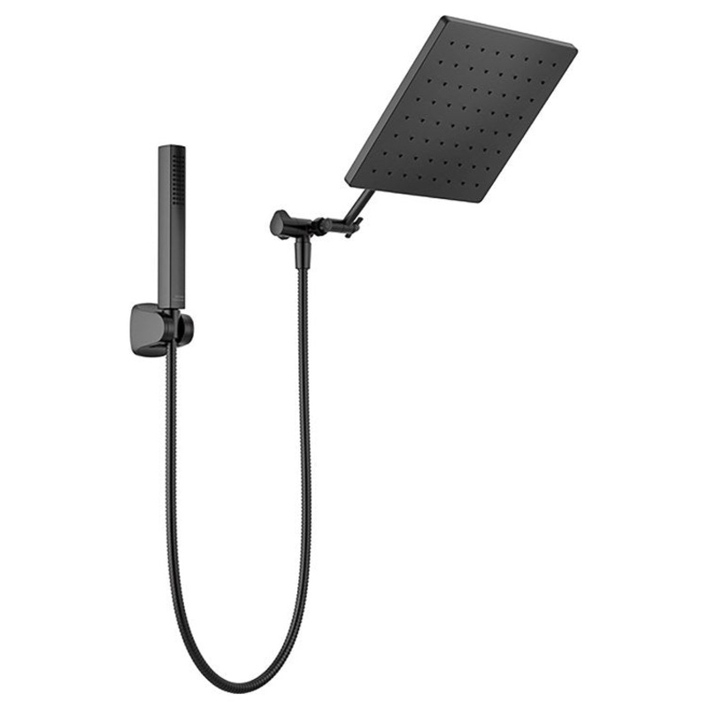 Handshower/Showerhead Combination Universal Raincan Matte Black Adjustable Extension Arm