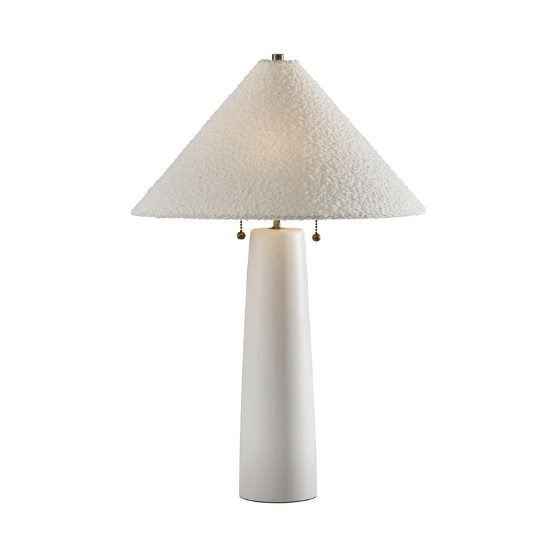 Waylon Table Lamp White & Antique Brass