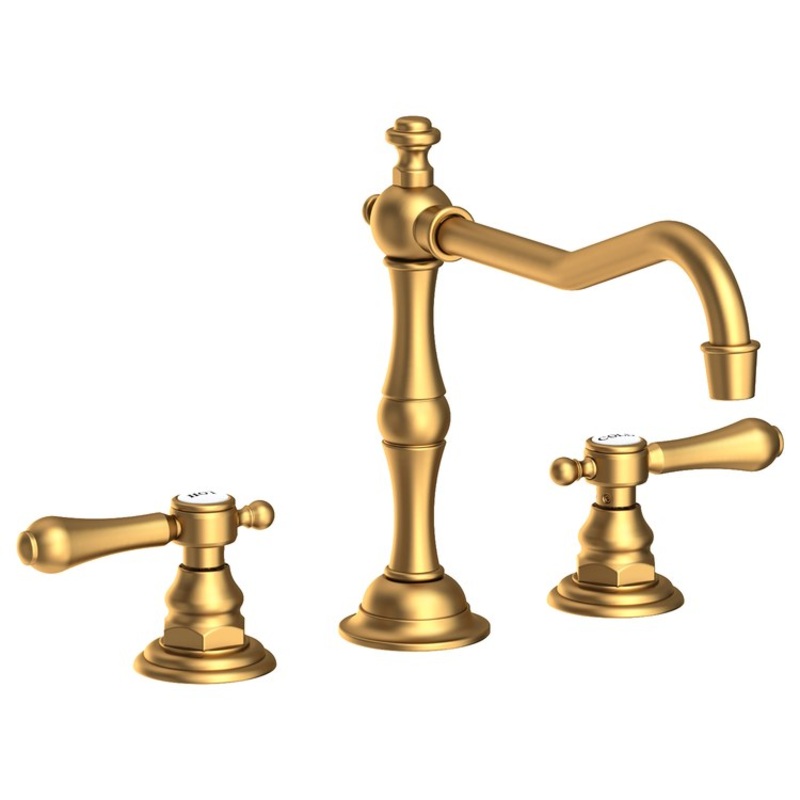 Kitchen Faucet Chesterfield 8 Inch Spread 2 Lever ADA Satin Bronze PVD Spout Height 5-13/16 Inch Spout Reach 9-1/2 Inch 1.8 Gallons per Minute