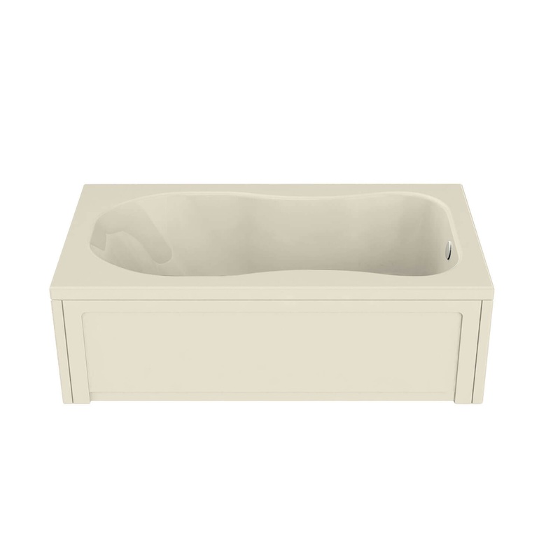 MAAX 101054-094-004 Topaz 6032 Acrylic Alcove End Drain Combined Hydromax & Aerofeel Bathtub in Bone